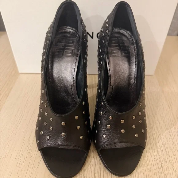 Givenchy Black Leather Studded Heels - Picture 7 of 13